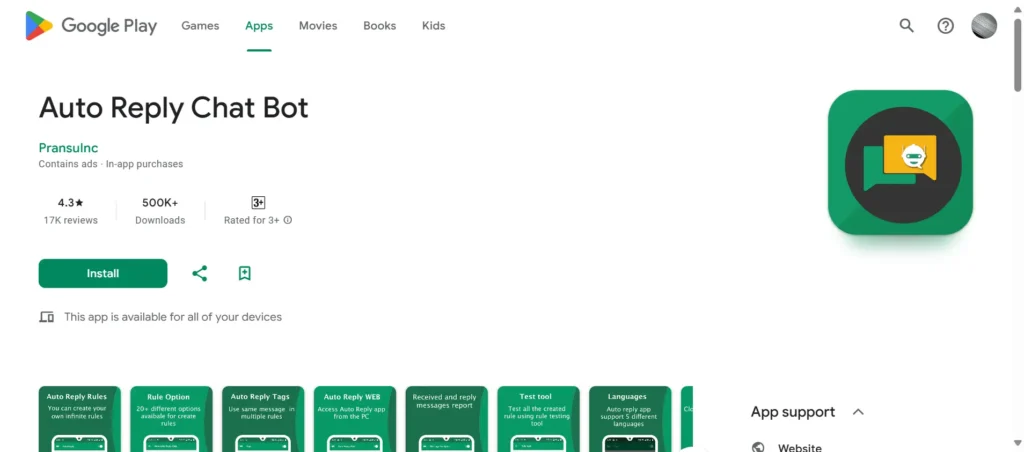 Play Store Auto Reply Chat Bot Tool for Efficient Messaging